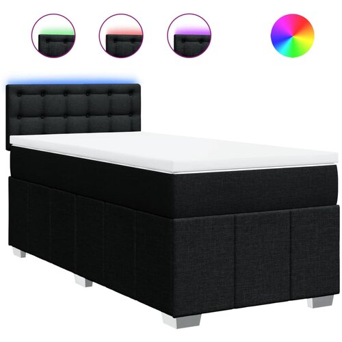 vidaXL Box spring postelja z vzmetnico črna 80x200 cm blago, (21307703) Cene