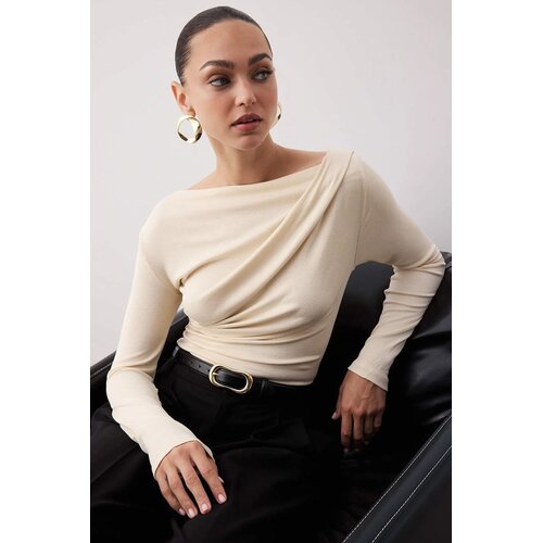TRENDYOLMILLA ženska bluza Twoaw26Bz00088, kamena-bež Cene