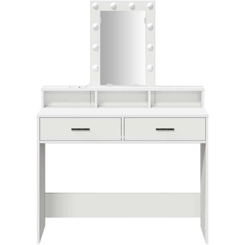 Toaletni Stol Bijeli MDF 100 x 41 x 140 cm Toaletni Stol Slike
