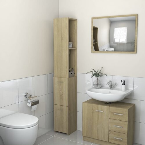VidaXL Kopalni&amp;scaron;ka omarica sonoma hrast 25x26,5x170 cm inženirski les, (20579986) Slike