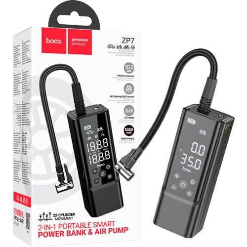 hoco. Pametni kompresor ZP7, 5000mAh, LED zaslon, USB Type-C Maddy Cijene