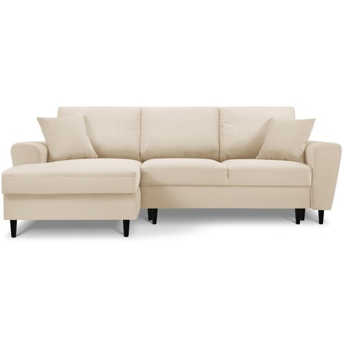 Cosmopolitan Design Bež sklopiva/s prostorom za odlaganje kutna garnitura od samta (s lijevim kutom/s ležaljkom) Kyoto – Cijene