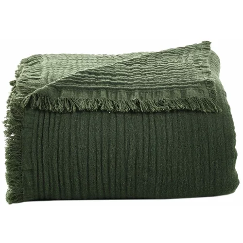 Mijolnir Kaki zeleni prekrivač od muslina za bračni krevet 200x250 cm –
