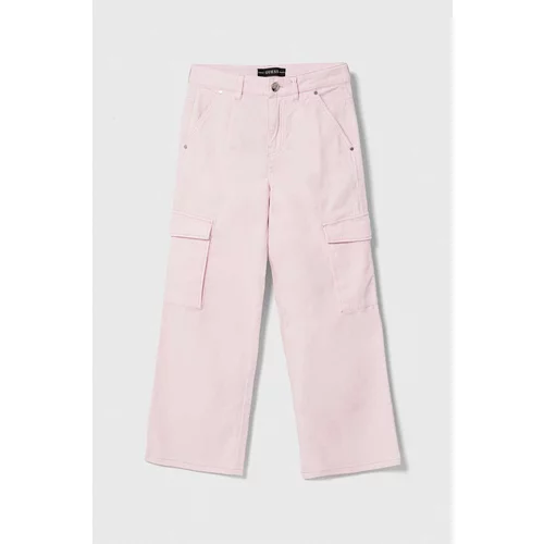 Guess Otroške hlače roza barva