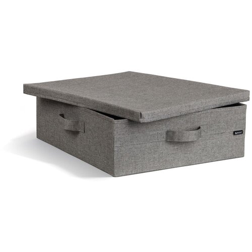 Bigso Siva tekstilna &amp;scaron;katla za shranjevanje s pokrovom 46x56x16 cm Soft Storage Low &amp;ndash; Slike