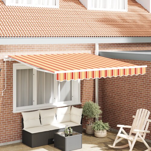 VidaXL Ročna Zložljiva Tenda Rumena in Oranžna 350x250 cm Slike