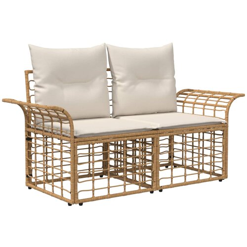  Vanjski loveseat 2 kom. 2-sjedalo Prirodna i krema bijela Slike