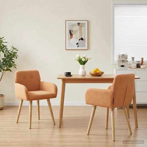  Trpezarijske stolice 2 pcs Boucl&eacute; Bež 59 x 57 x 85 cm Cijene