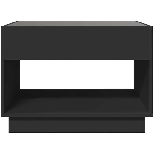  Stolić za kavu s beskonačnim LED svjetlima crni 70x50x50 cm Slike