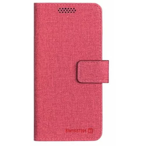 Swissten preklopni etui za mobitel, veličina XL, 158 x 80mm, tekstil, crvena