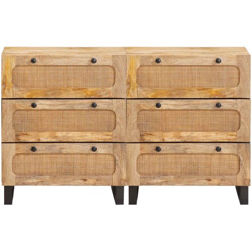  Kreveta 2 pcs Smeđa 60 x 33 x 75 cm Čvrsto drvo manga Slike