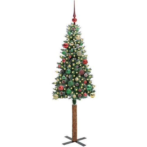 VidaXL Mr&amp;scaron;avo božićno drvce s 150 LED svjetlima Zelena i bijela 150 cm Slike