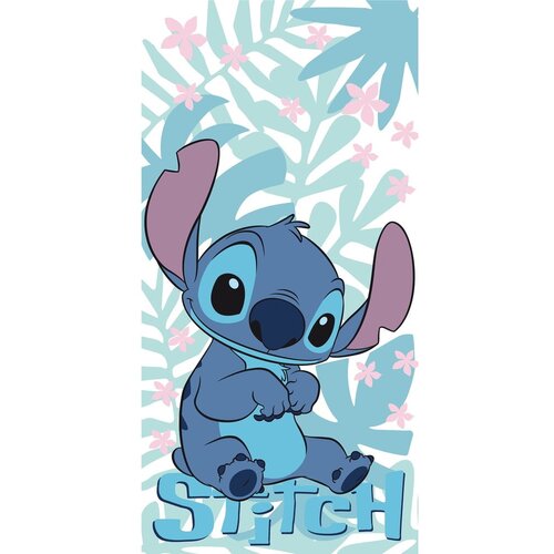 Jerry Fabrics Plavi pamučan dječji ručnik 70x140 cm Lilo and Stitch "Palm Leaves" – Cijene