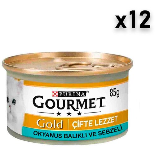 Gourmet Gold duo vlažna hrana za mačke, riba i spanać, 12x85g Cene
