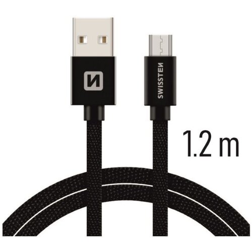 Swissten kabel USB/microUSB, platneni, 1.2m, crni Cijene