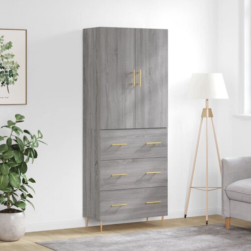 vidaXL Visoka komoda siva sonome 69 5x34x180 cm od konstruiranog drva Cijene