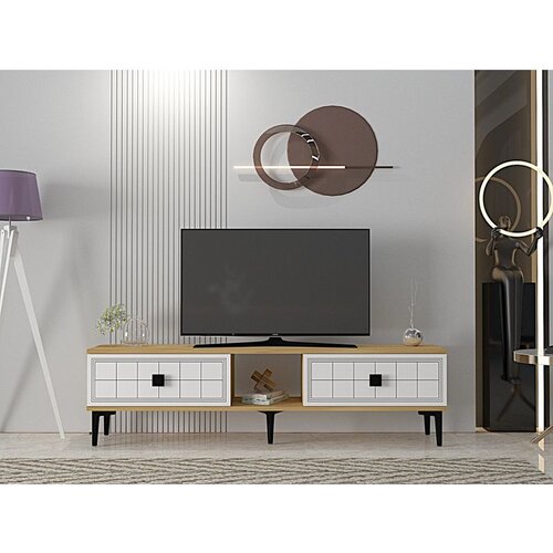 Hanah home Yuka 150 - TV Stalak u Saffir Hrastu i Belom Cene