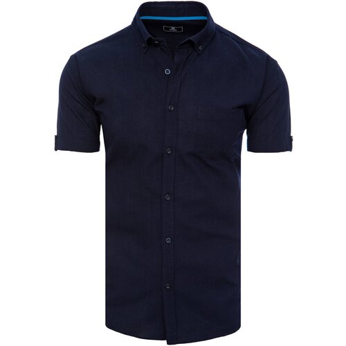 DStreet Men's Dark Blue Short Sleeve Shirt Cijene
