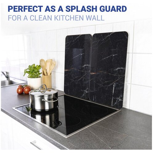 Wenko Za&amp;scaron;čitne plo&amp;scaron;če za &amp;scaron;tedilnik 2 ks iz kaljenega stekla 52x30 cm Black Marble &amp;ndash; Slike