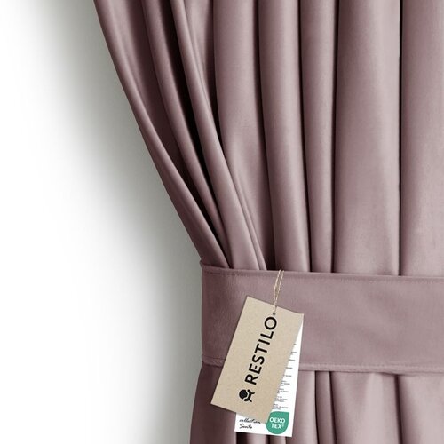Restilo zasłona VELVET kolor brązowy szarfa upinająca styl klasyczny przelotki srebrne materiał velvet 140x245 Cijene