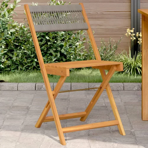 vidaXL Bistro stolice 2 kom sive od drva bagrema i polipropilena