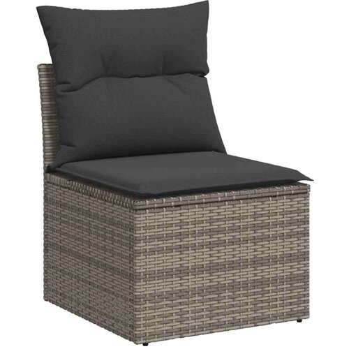 vidaXL 8-dijelni set vrtnih sofa od poliratana s jastucima sivi Cijene
