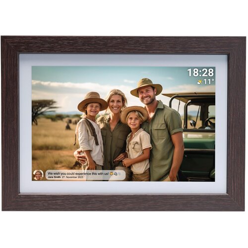 Denver PFF-1042DWMK2 digital photo frame Wood 25.6 cm (10.1) Touchscreen Wi-Fi Cene