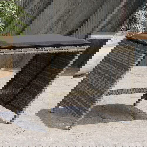 VidaXL Vrtni stolci s jastucima 4 kom sivi 40x40x35 cm od poliratana Slike