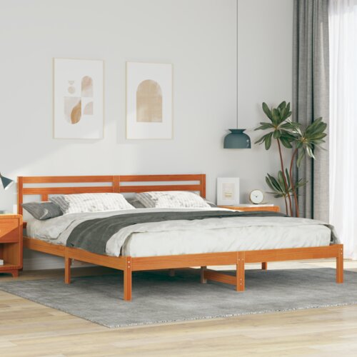  Krevetna konstrukcija Smeđa 160 cm x 200 cm Borova drva Cijene