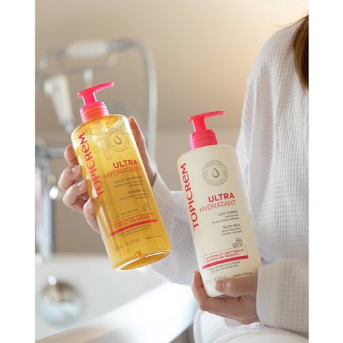 Topicrem UH BODY Shower Oil vlažilno čistilno olje za suho in občutljivo kožo 500 ml Slike