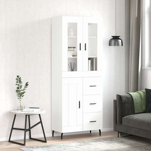  Visoka komoda bijela 69 5x34x180 cm konstruirano drvo Cijene