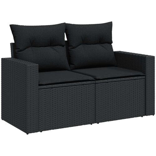 vidaXL 8-dijelni set vrtnih sofa od poliratana s jastucima crni Cijene