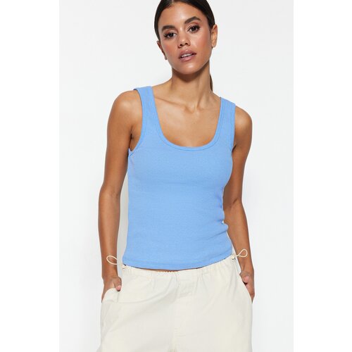 Trendyol Purple Fitted/Slee-fitting, Pool Collar Corduroy Knitted Singlets, Slike
