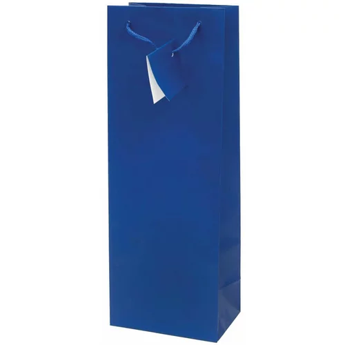  darilna vrečka za steklenico, plastificirana, mat modra
