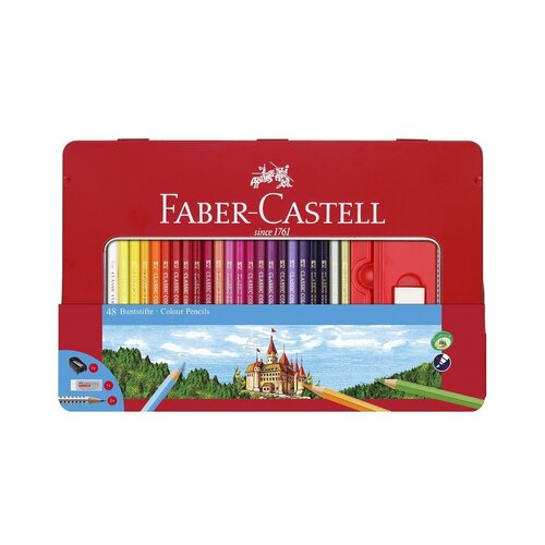 Faber-Castell olovke u boji, 48 boja + 4 dodatka za metalne kutije Slike