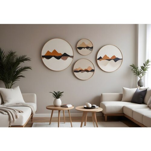 WALLXPERT huhu298 Multicolor Decorative Framed MDF Painting (4 Pieces) Slike