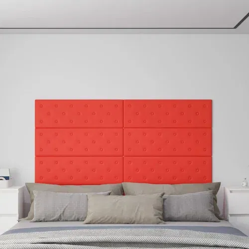  Zidne ploče od umjetne kože 12 kom crvene 90 x 30 cm 3,24 m²