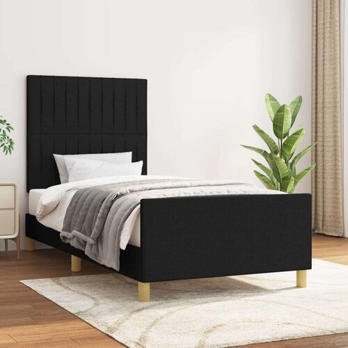  Posteljni okvir z vzglavjem črn 80x200 cm blago, (20907257) Slike