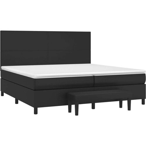 VidaXL Krevet s oprugama i madracem crni 200x200 cm od umjetne kože Slike