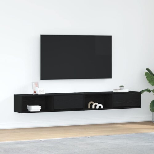 VidaXL TV ormarići 2 kom crni hrast 100x31x25,5 cm konstruiranog drva Slike