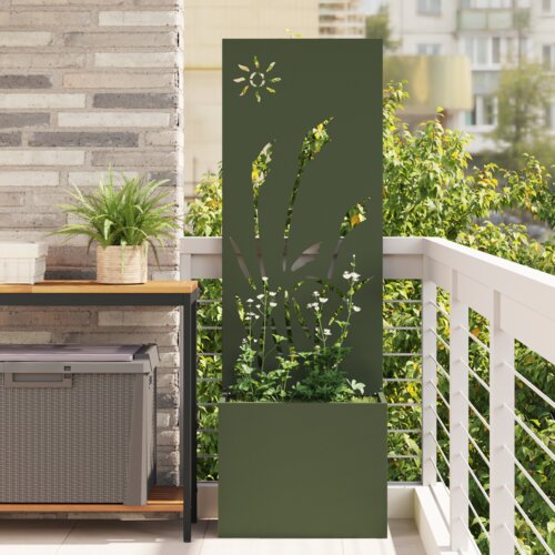 vidaXL Vrtni Sadič s Dekorativnom Pločom Maslinovo zelena 50 x 140 cm Cijene
