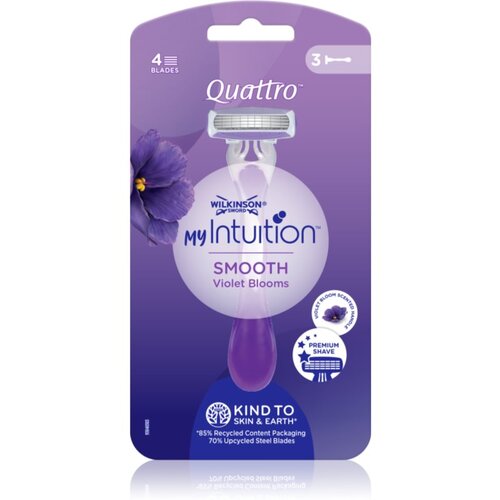 Wilkinson Sword Quattro for Women My Intuition Smooth brivniki za enkratno uporabo Violet Blooms 3 kos Cene