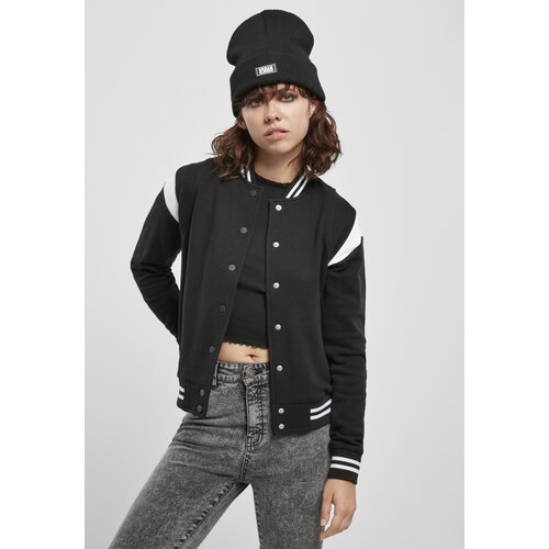 Urban Classics Women&amp;#039;s Organic College Sweat Jacket Sweatshirt Black/White Slike