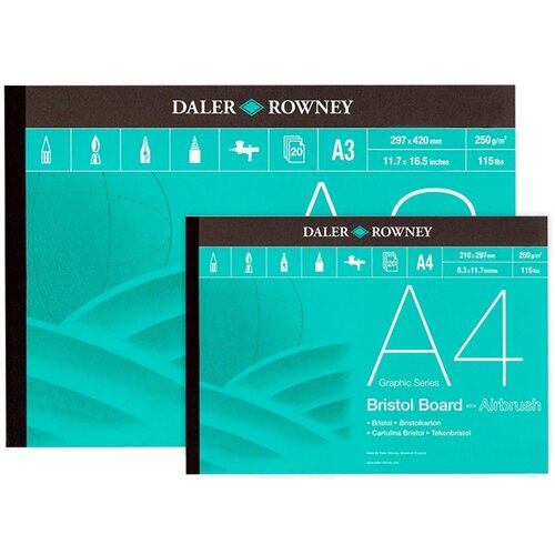 Airbrush papir Daler-Rowney 20 listova - 21 x 29.7 cm (Blok) Slike