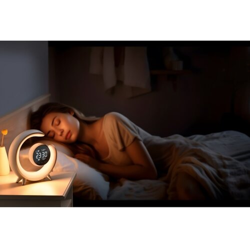  Immax 08985L-LED RGBW prigu&amp;scaron;iva stona lampa sa budilnikom LED/20W/5V USB srebrna Slike