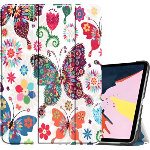 NIKCORP Ovitek za iPad Air 4 / 5 10.9, zaščitni etui s funkcijo bujenja, motiv metuljev in cvetja, umetno usnje, belo-barven, (5000138982) Cene