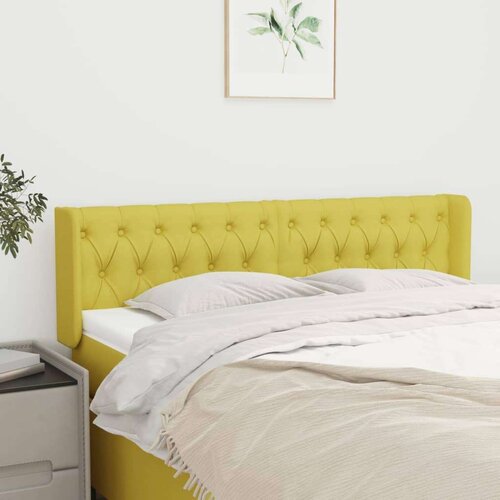  Vzglavje z u&amp;scaron;esi zeleno 147x16x78/88 cm blago, (20735892) Slike