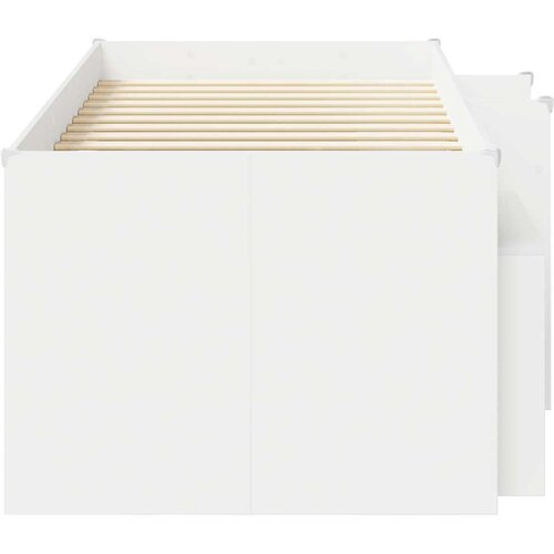  Loft krevet s ormarom s policom 3 pcs Bijela Konstruirano drvo - Bijela Slike