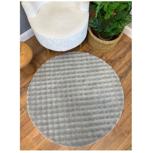 Oyo Concept Sivi periv okrugao tepih &amp;oslash; 120 cm Bubbly &amp;ndash; Slike