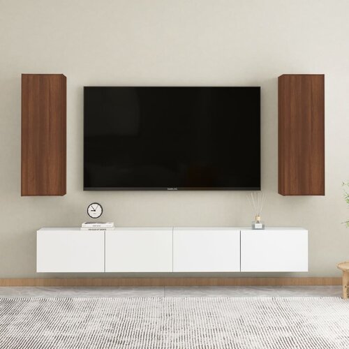 The Living Store TV omarica 2 kosa rjavi hrast 30,5x30x90 cm inženirski les - TV Omarica, (21374480) Slike
